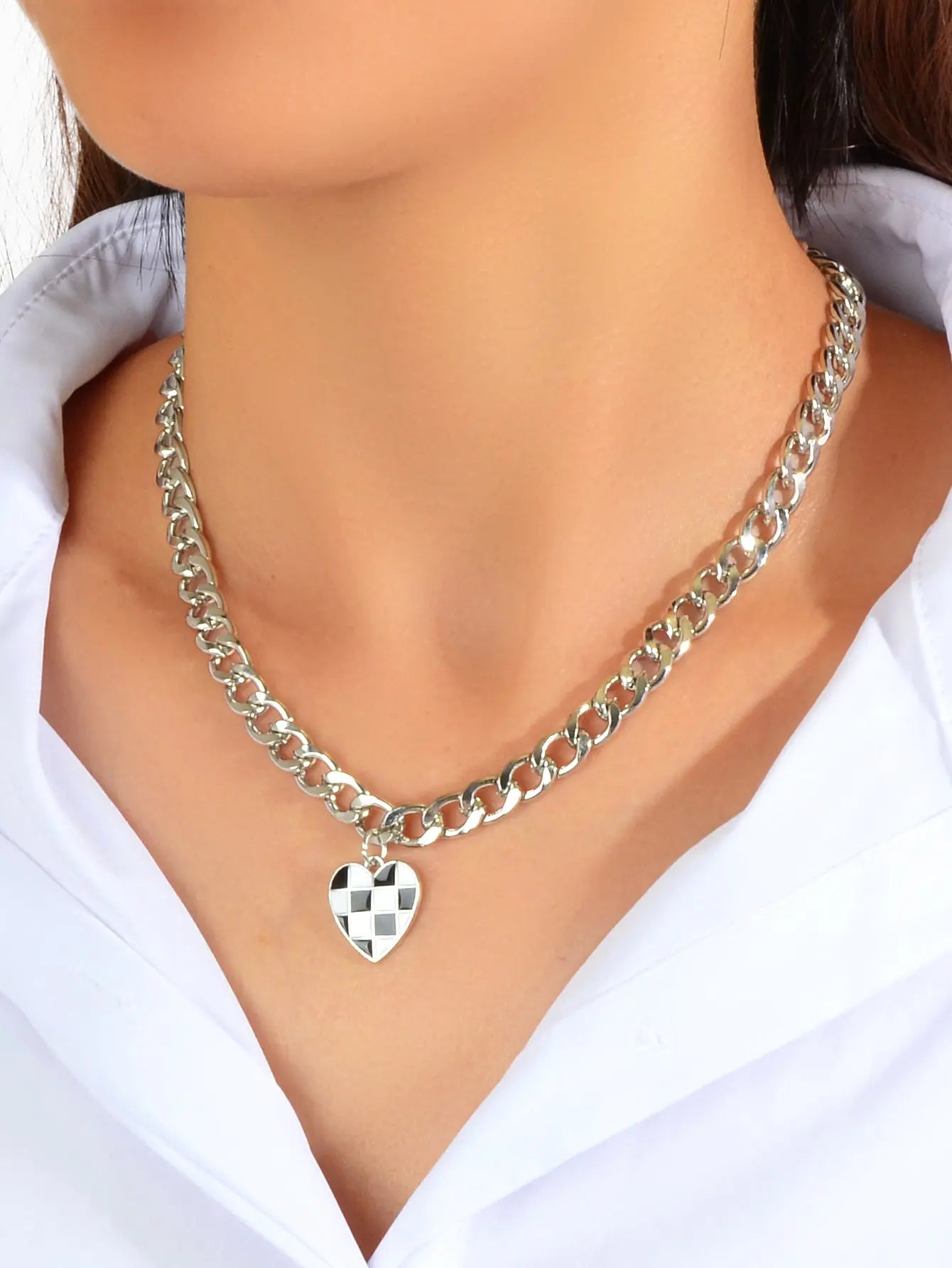 Designer Jewellery Silver Chain Blue Black Enamel Heart Awesome Pendant Necklace Feelontop Jewellery