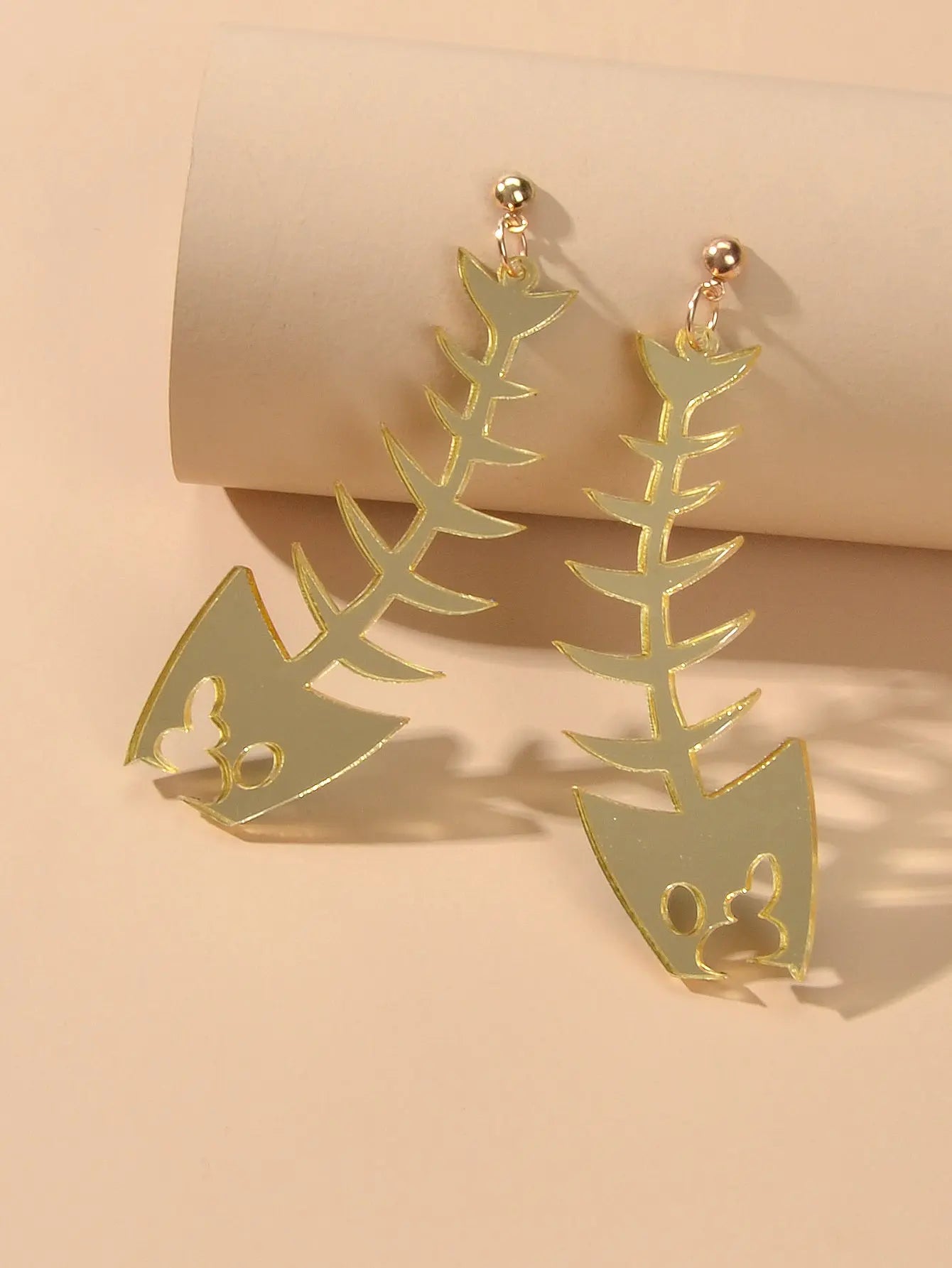 Personality Creative Acrylic Fish Bones Dangling Earrings Rock Statement Jewelry Feelontop Jewellery