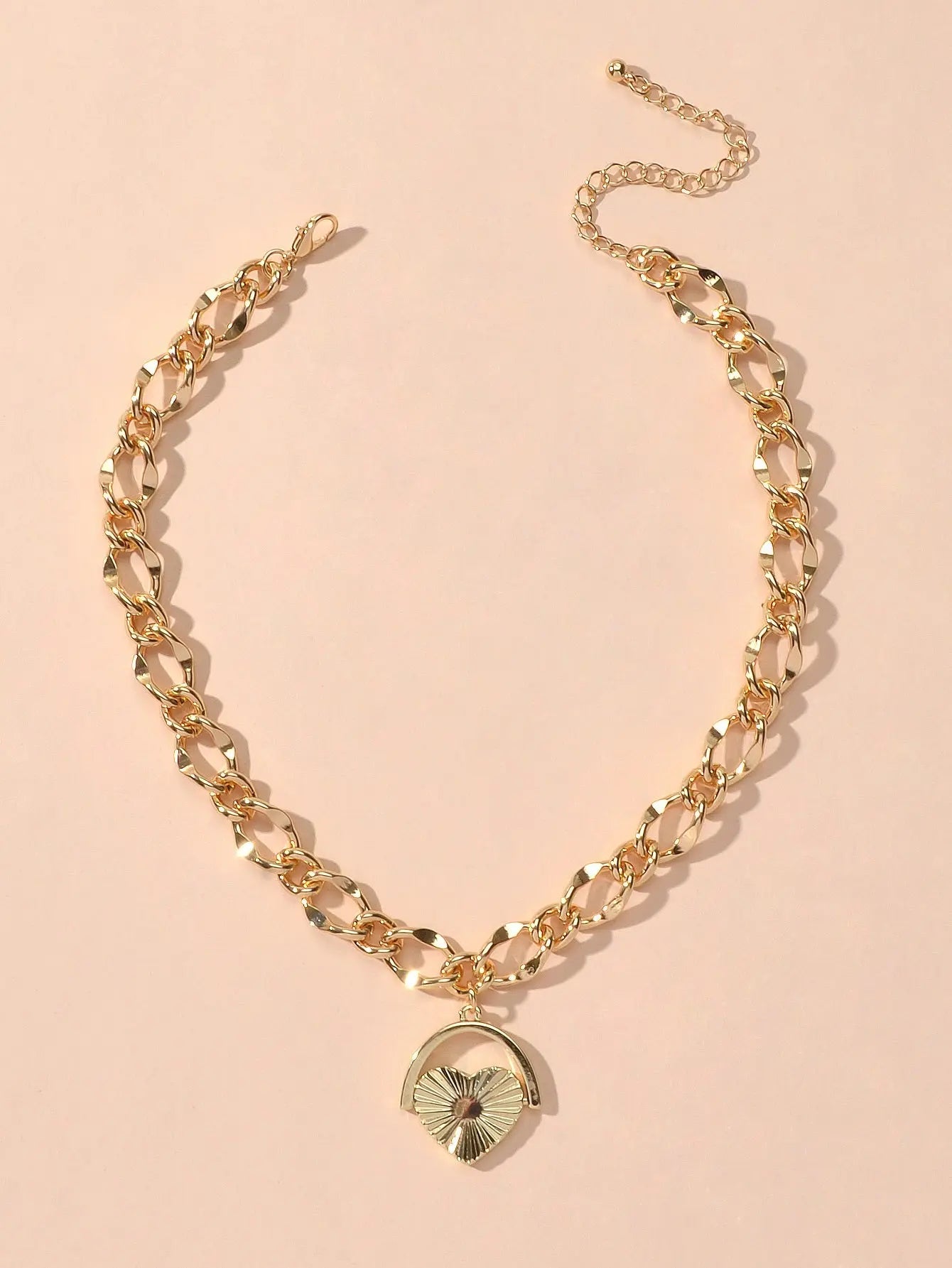 Female Accessories Thick Gold Chain Heart Statement Necklace Designer Jewellery Feelontop Jewellery