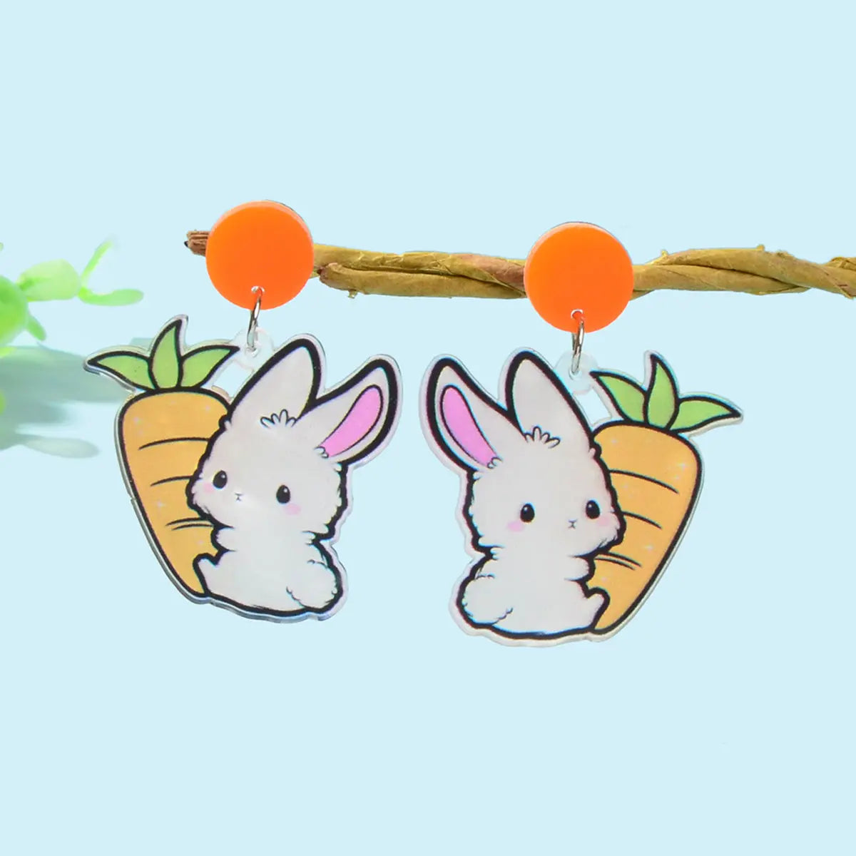 New Easter Gift Bunny Earrings Acrylic Carrot Rabbit Dangling Stud Girls Jewelry Feelontop Jewellery