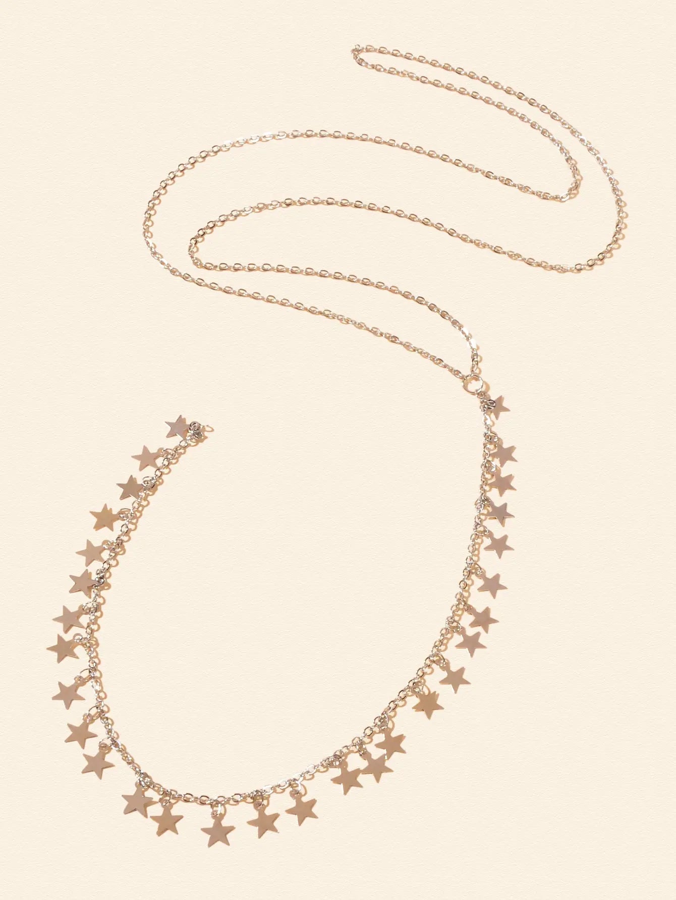 Stylish Dinner Jewellery Y Style Long Silver Chain Star Charm Pendant Necklace Feelontop Jewellery