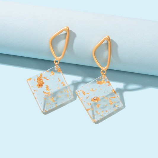 Transparent Statement Resin Geometric Dangle Earrings Girl Lightweight Jewellery Feelontop Jewellery