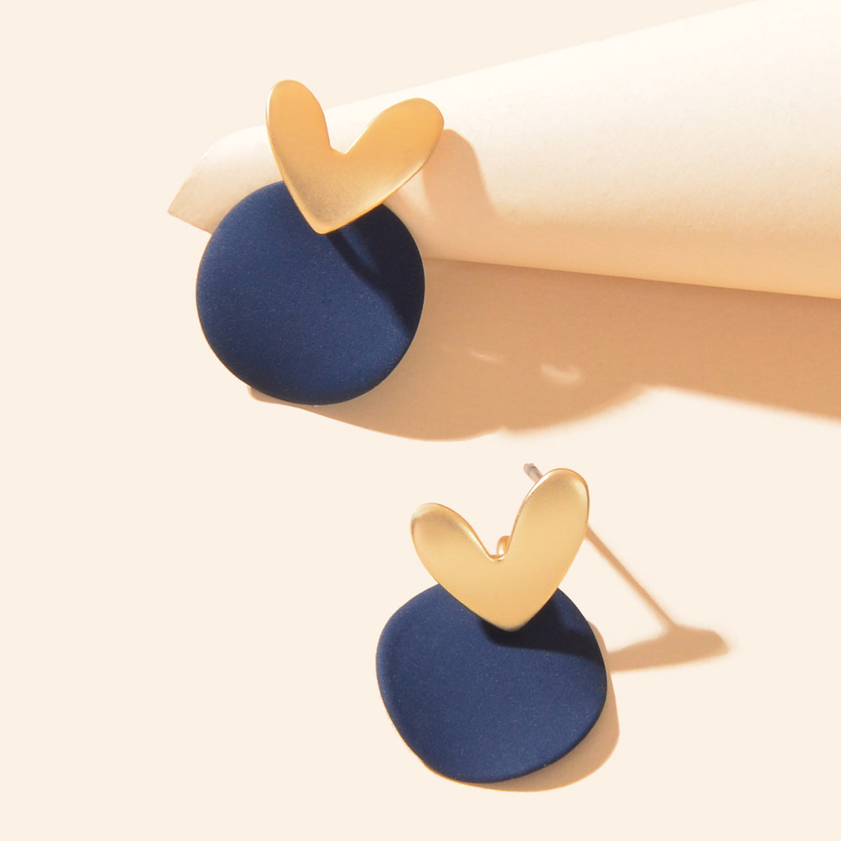 Love Heart Green Round Stud Pierced Hypoallergenic Female Earrings Stud Jewelry Feelontop Jewellery