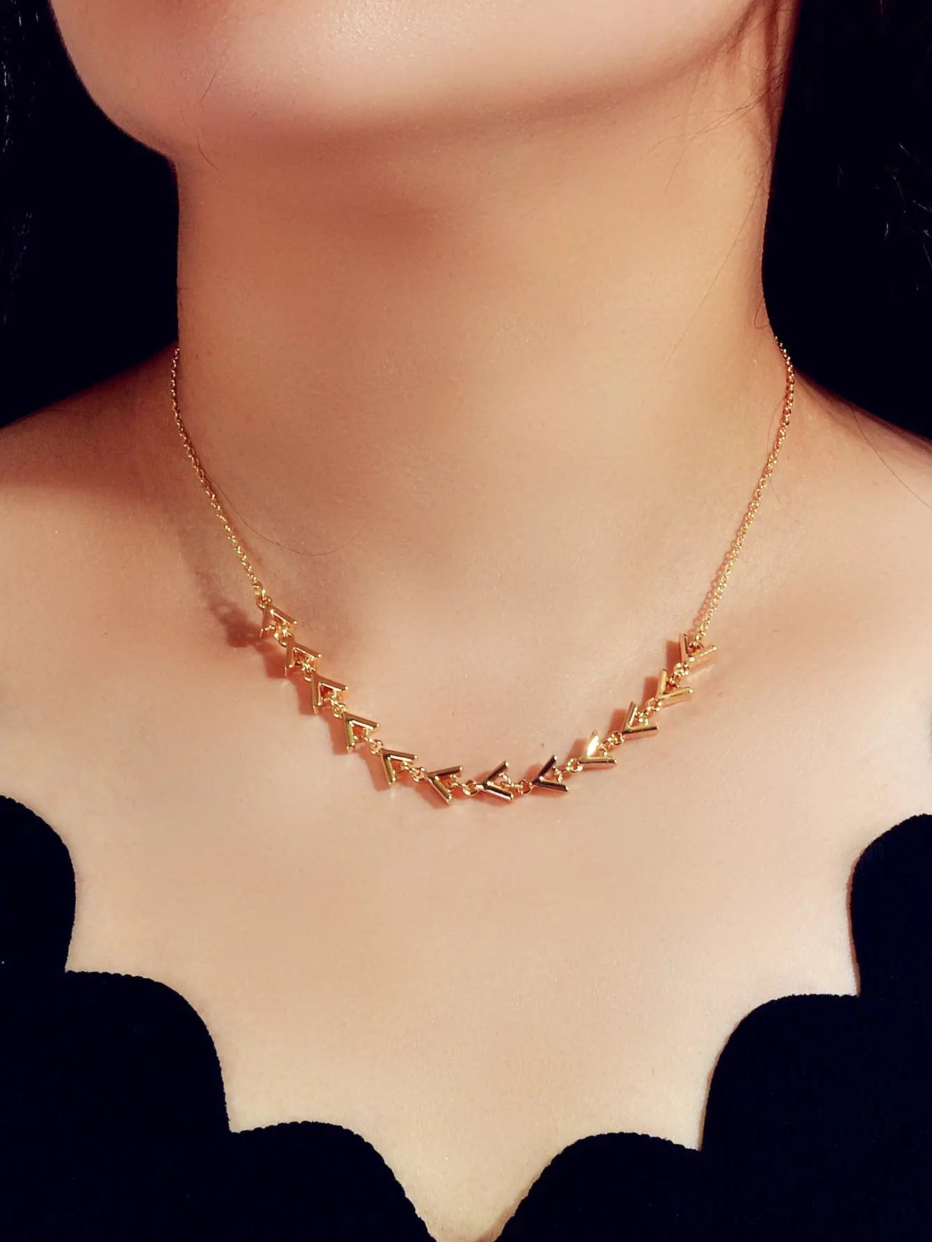 Designer Stylish Jewellery Gold Chain Arrow Charm Necklace Trendy Accessories Feelontop Jewellery