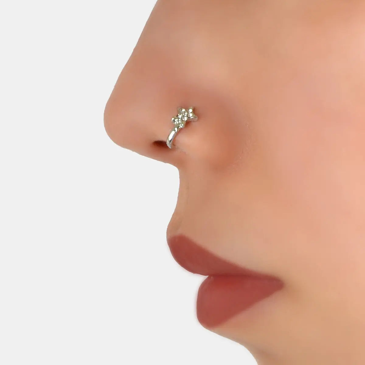 AU Local Star Nose Ring Fake Clip On Sparkly Hanger Rhinestone C Ring Jewellery Feelontop Jewellery
