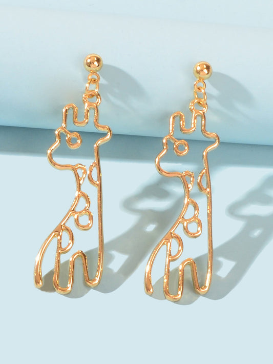 Lovely Jewellery Hollow out Gold Giraffe Dangle Earrings Women Girls Dainty Gift Feelontop Jewellery
