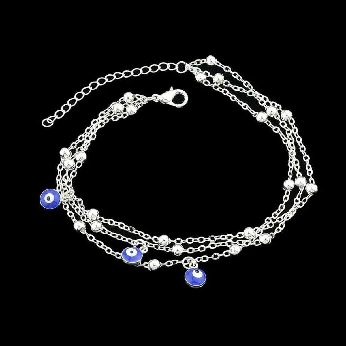 Eye Charm Beads Anklet Adjustable Beach Layered Ankle Gold Foot Chain Jewellery Feelontop Jewellery