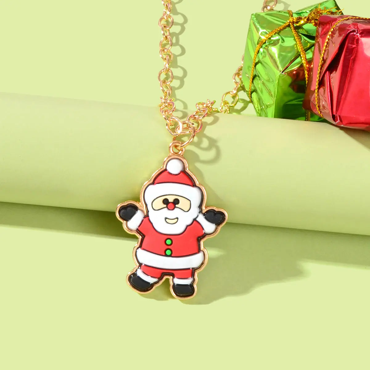 Santa Claus Pendant Necklace Christmas Ornaments Jewellery Girls Holiday Gift Feelontop Jewellery