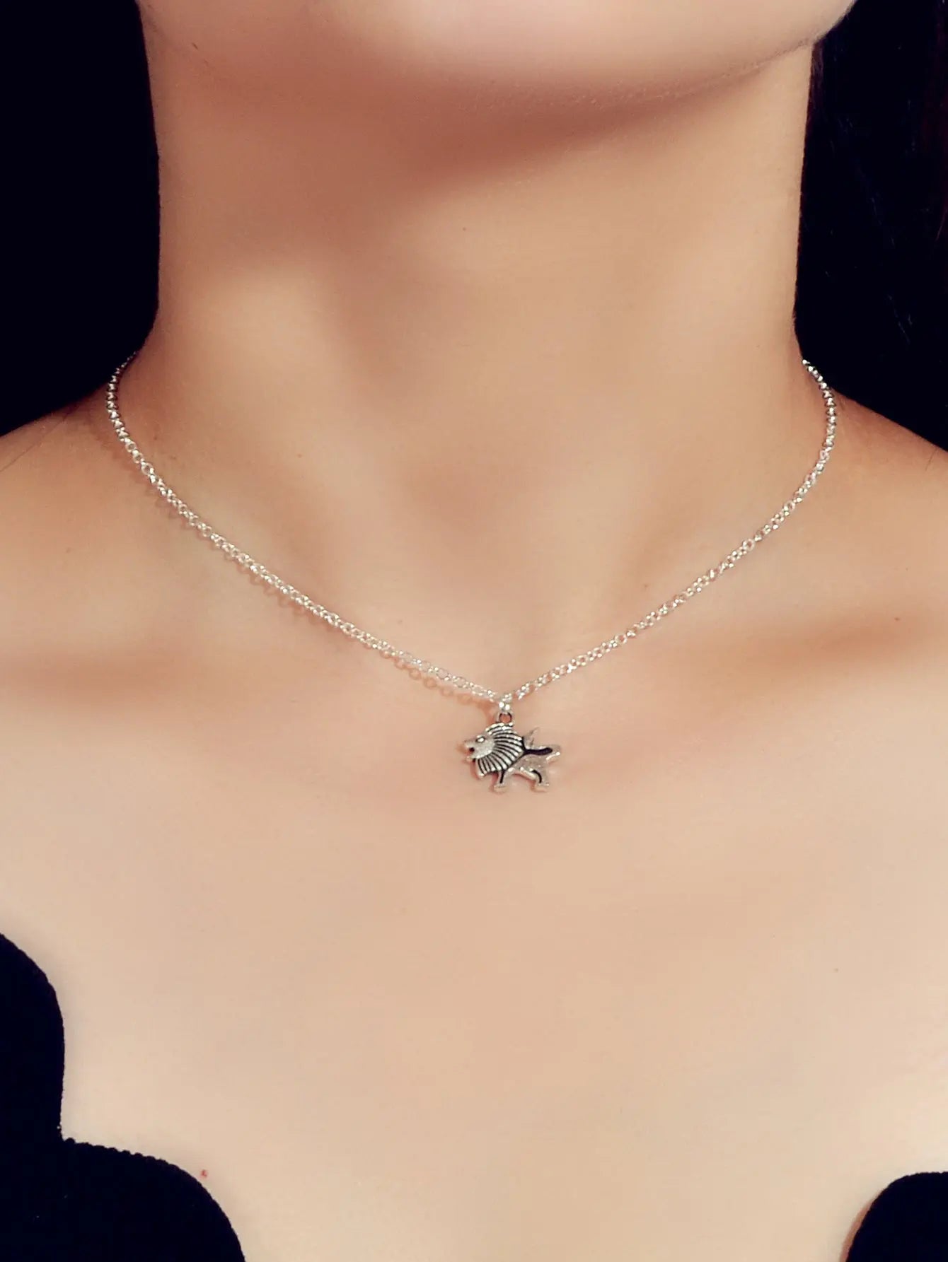 Ladies Jewellery Silver Chain Little Lion Necklace Wholesale Price Accessories Feelontop Jewellery