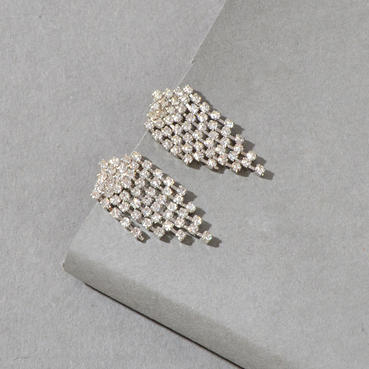 Sparkly Full Rhinestone Chandelier Tassel Linear Drop Earrings Bridal Jewellery Feelontop Jewellery