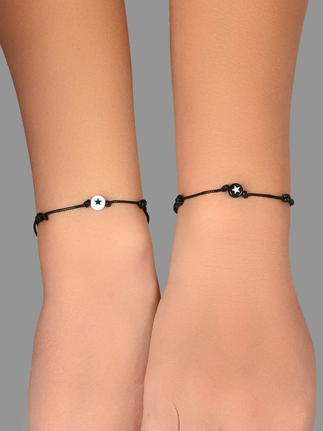 2 pcs Black Rope Adjustable Star String Couple Matching Bracelets Friend Gifts Feelontop Jewellery