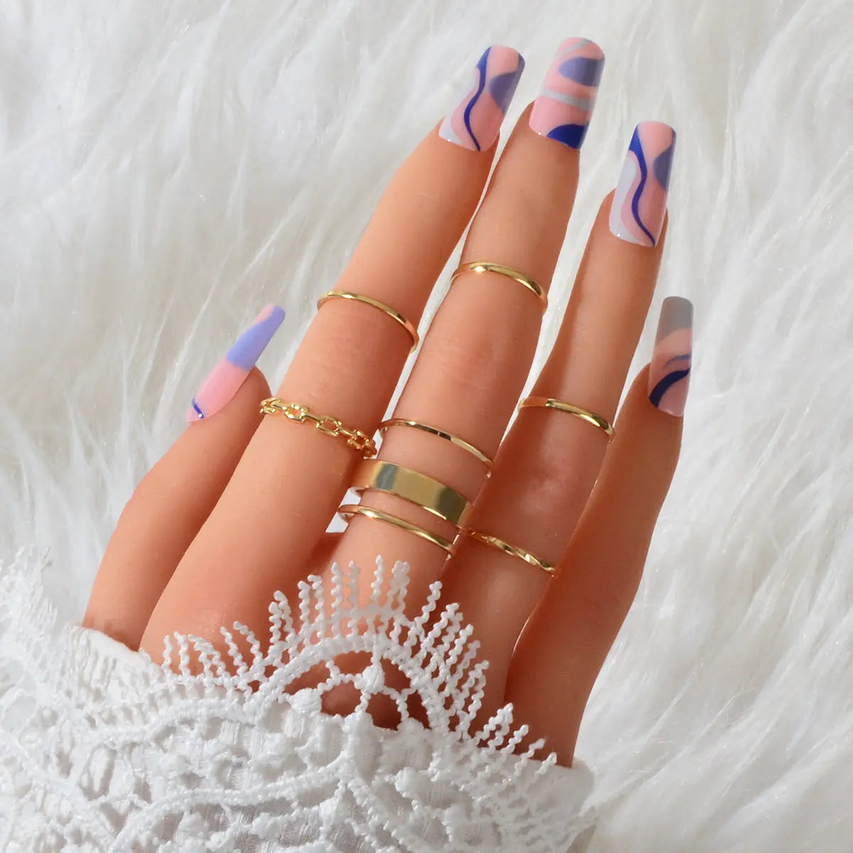 7 pcs Knuckle Stackable Joint Finger Boho Vintage Midi Rings Set Size Mixed Gift Feelontop Jewellery