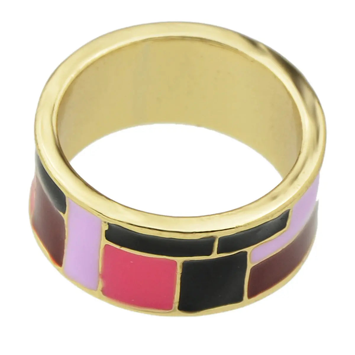 1pc Ethnic Traditional Jewellery Colorful Geometric Pattern Bohemian Finger Ring Feelontop Jewellery