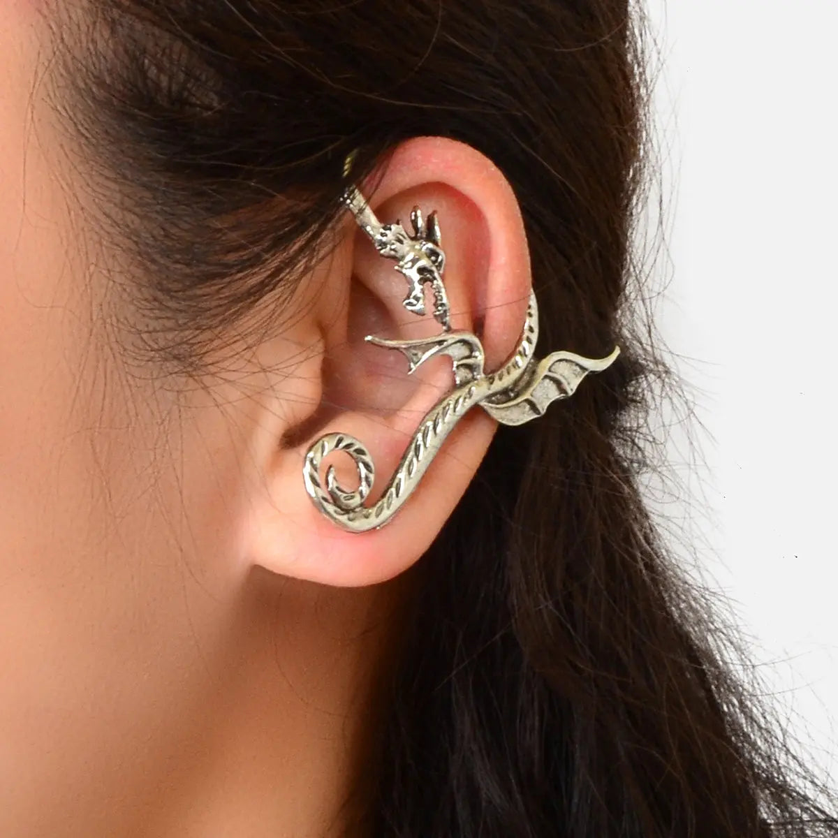 1 pc Punk Antique Gold Silver Flying Dragon Cartilage Ear Cuffs Crawler Earrings Feelontop Jewellery