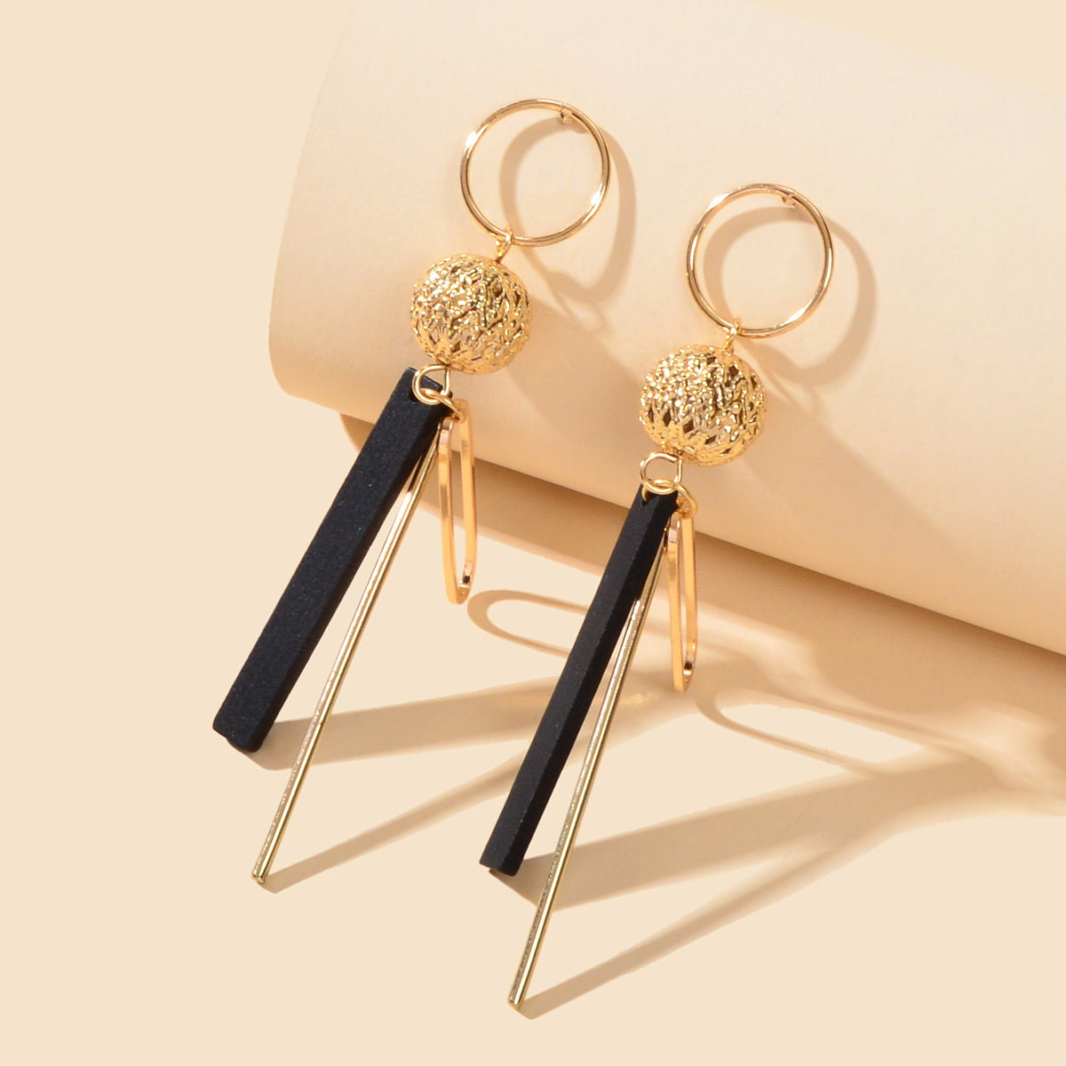Gold Bar Dangle Geometric Line Stick Ball Circle Drop Exaggerate Square Earrings Feelontop Jewellery
