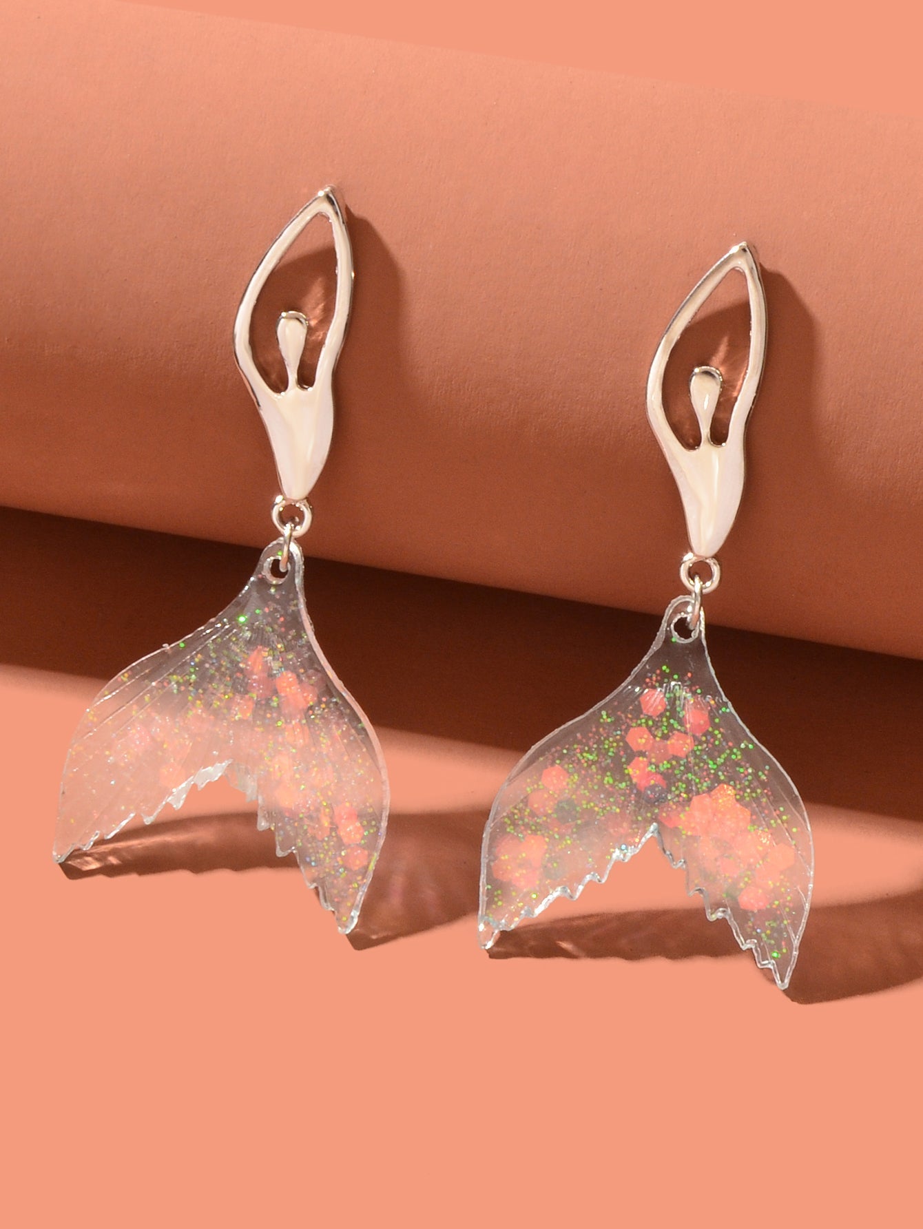 Graceful Mermaid Dancer Earrings Whimsical Fashion Design Stud Jewellery Gift Feelontop Jewellery