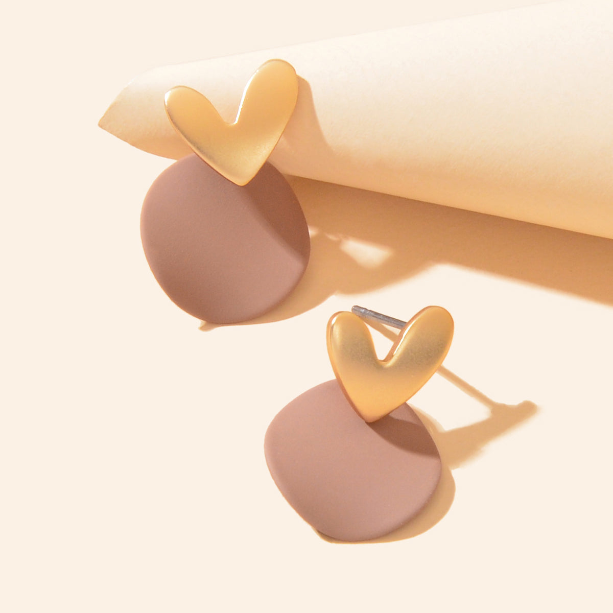 Love Heart Green Round Stud Pierced Hypoallergenic Female Earrings Stud Jewelry Feelontop Jewellery