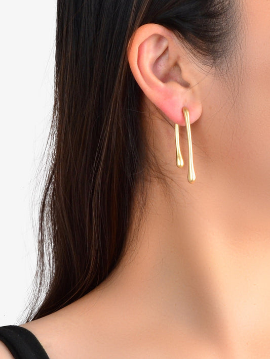 Designer Jewelry Minimalist Gold Metal Geometric Stud Earrings Trendy Ear Jacket Feelontop Jewellery