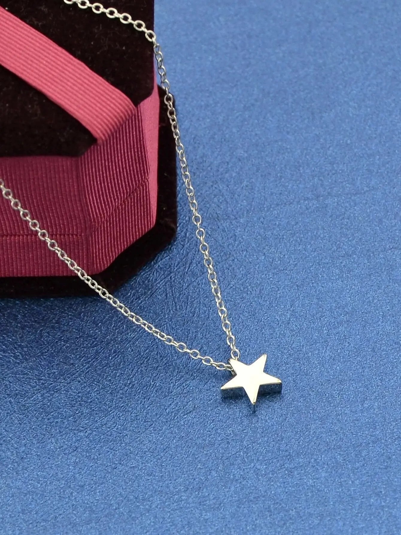 Minimalist Style Silver Chain Star Pendant Necklace Wholesale Price Accessories-1