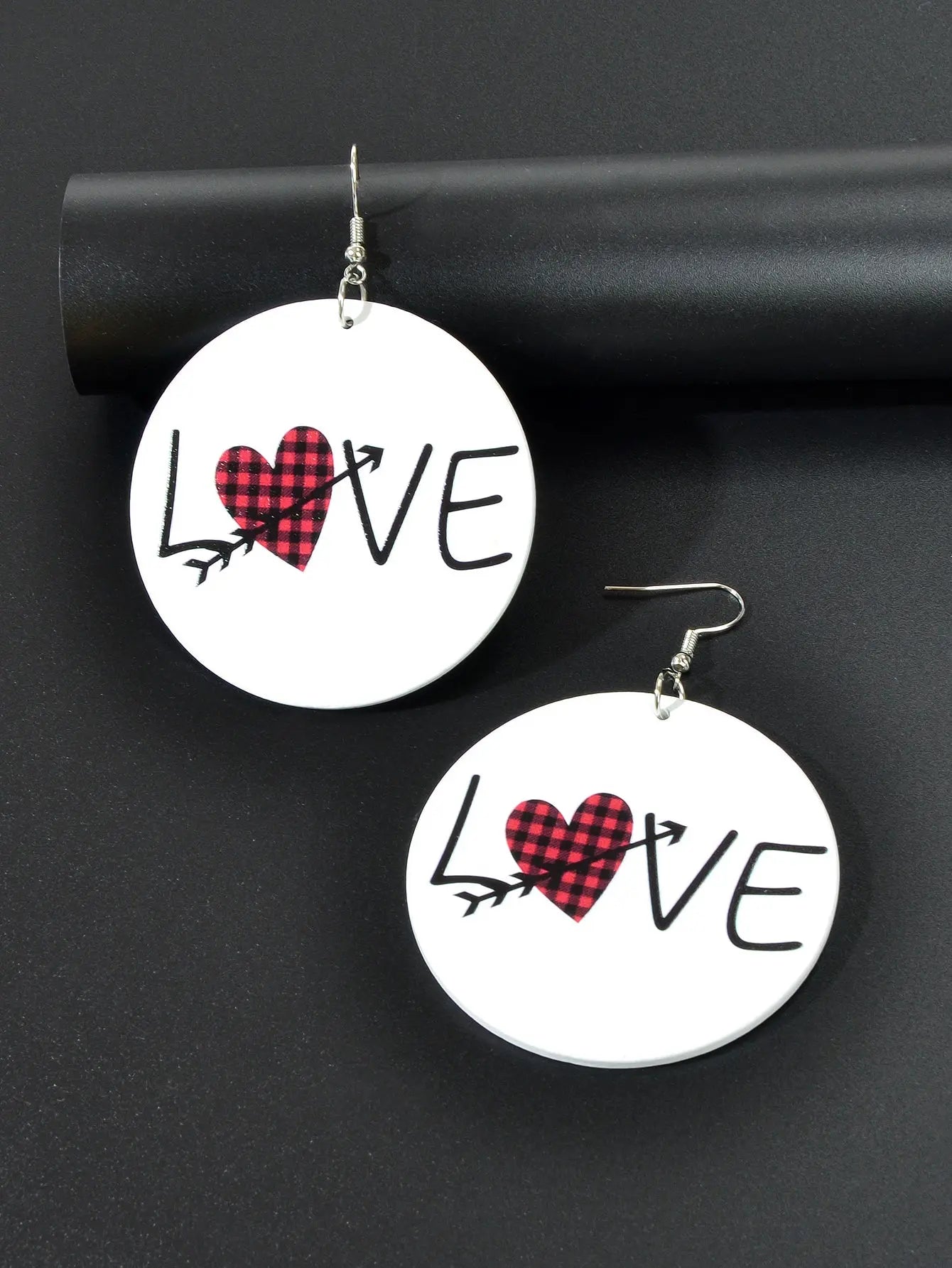 Stunning Colorful LOVE Circle Earrings - Fashionable Round Ear Jewelry Accessory Feelontop Jewellery