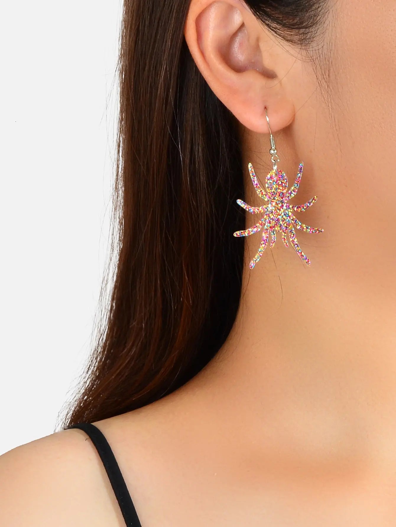 Statement Shining Multi-colored Acrylic Big Spider Dangle Punk Women Earrings Feelontop Jewellery