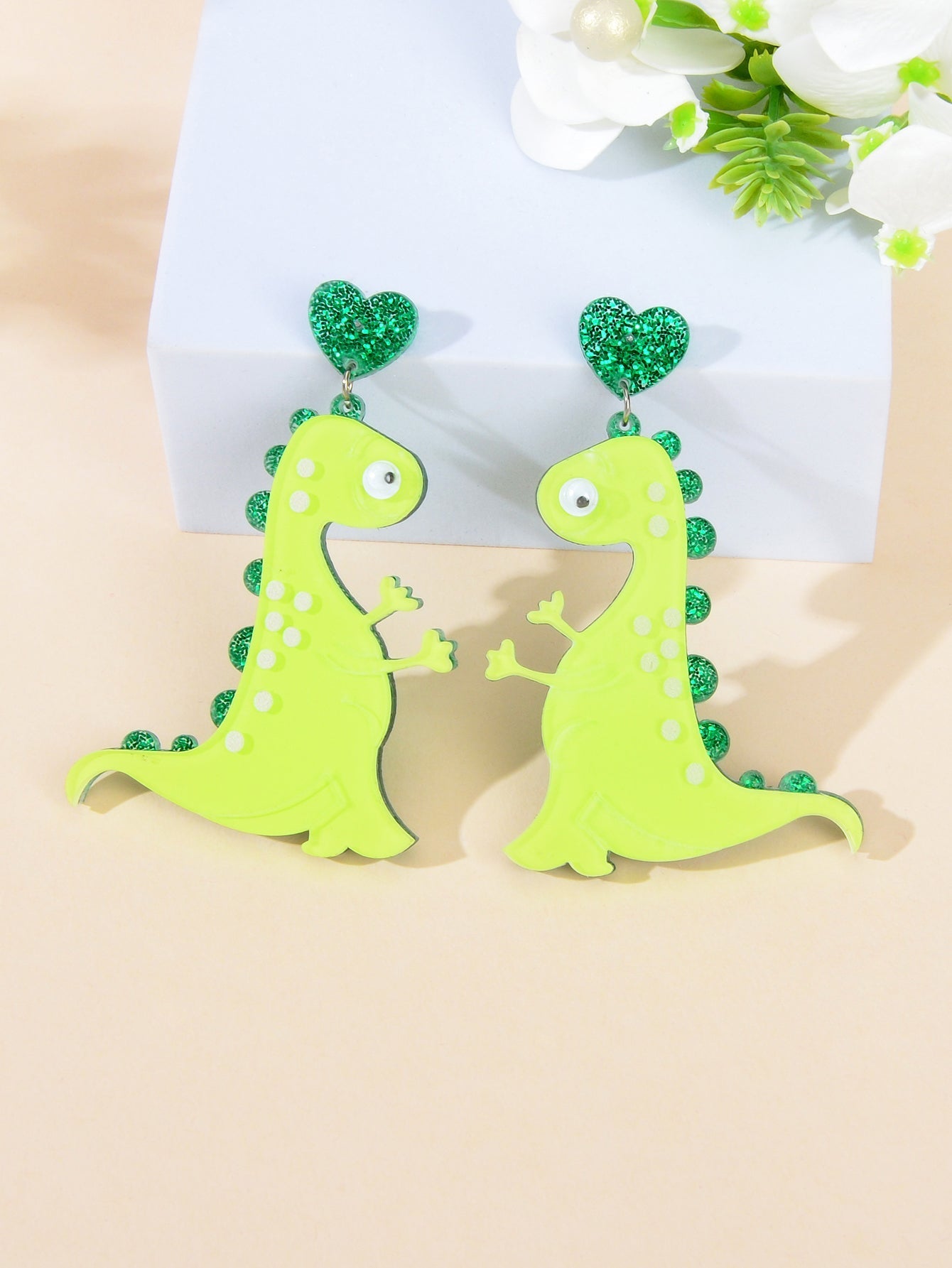 Cute Dinosaur Pendant Earrings Adorable Jurassic Style Statement Jewellery Gift Feelontop Jewellery