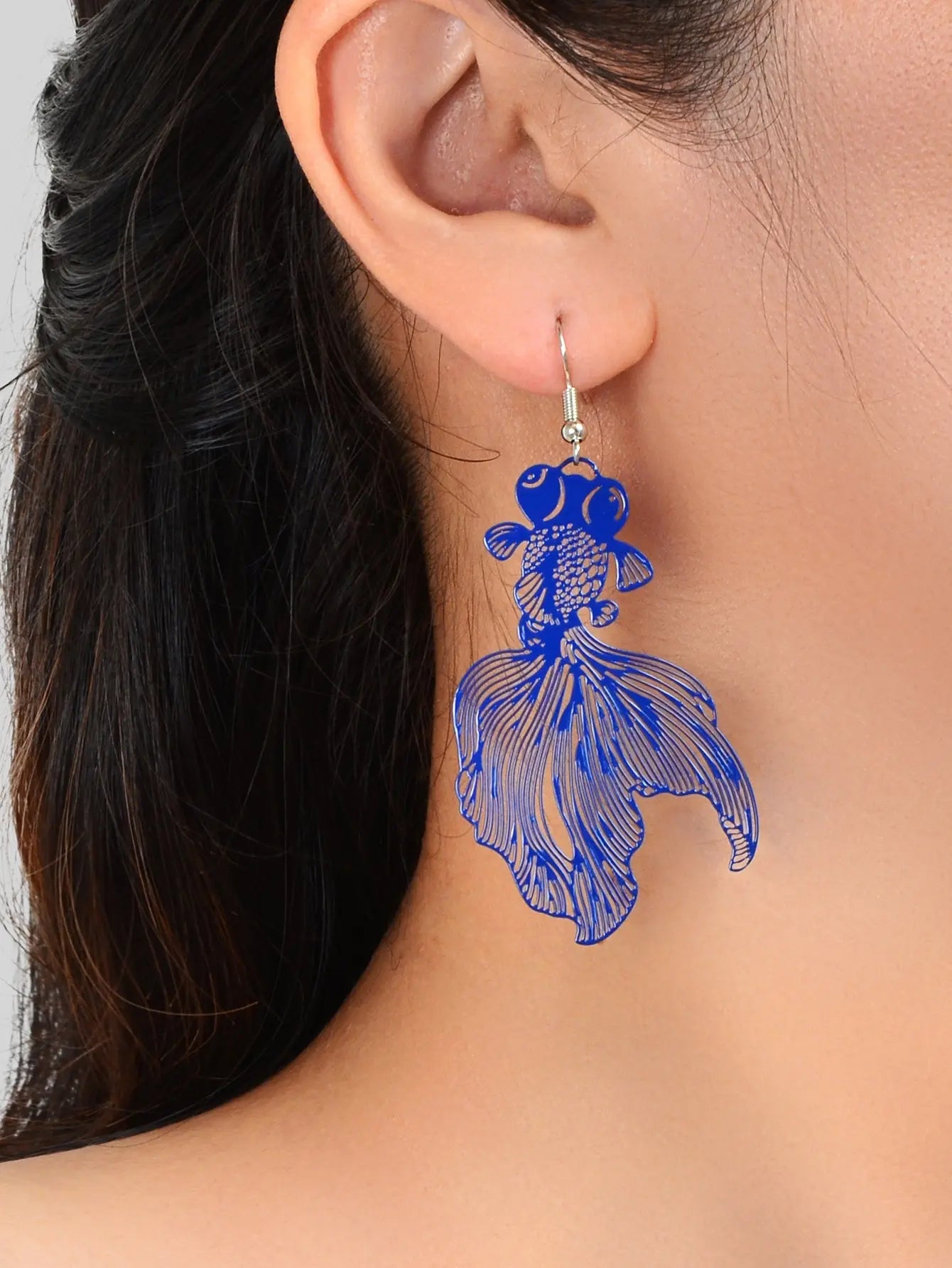 AU Stock Lovely Goldfish Shape Drop Dangle Earrings Hollow Fish Party Jewellery Feelontop Jewellery