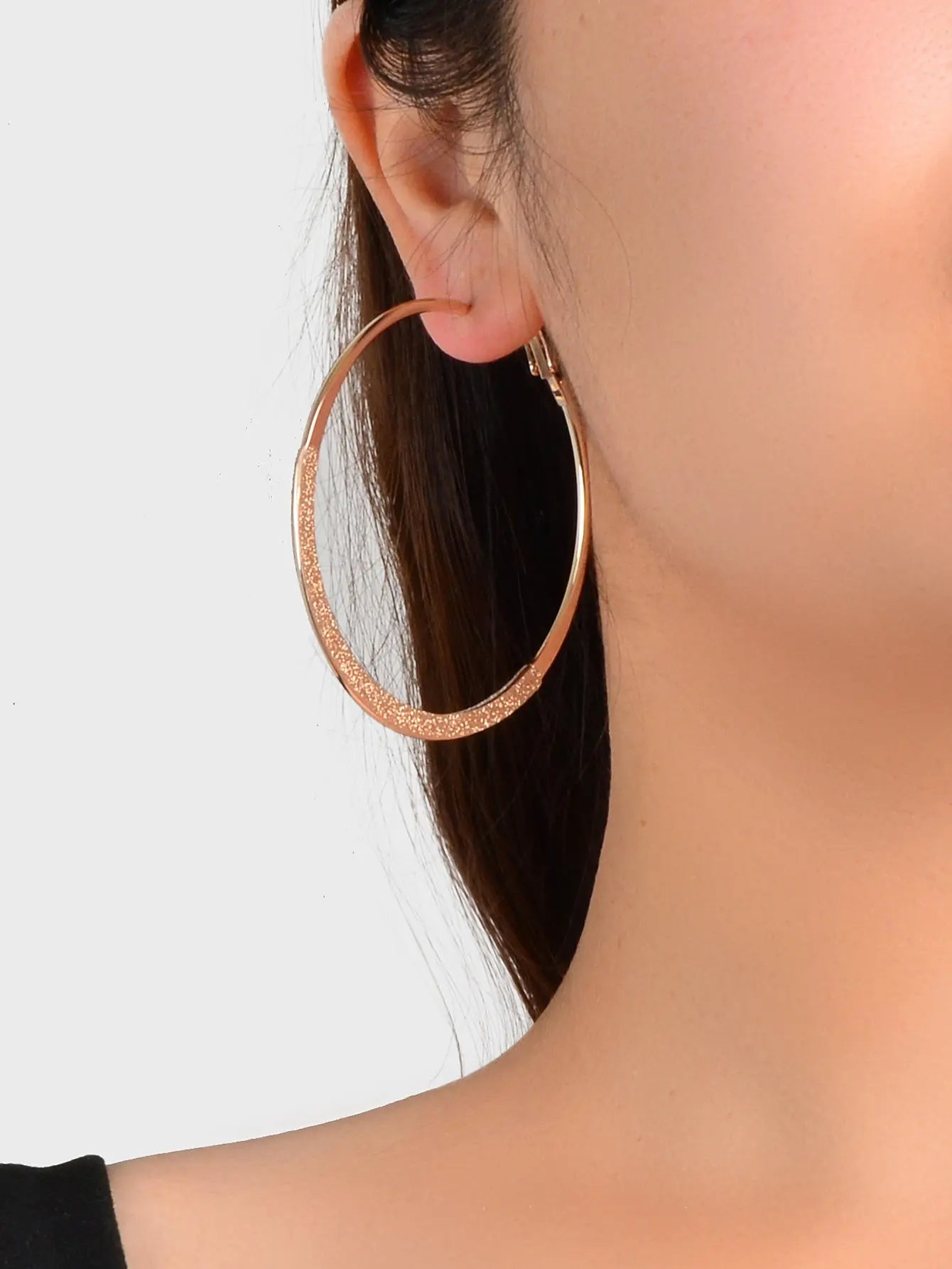 Spinning Rosegold Silver Big Circle Hoop Party Earrings Women Teens Accessories Feelontop Jewellery