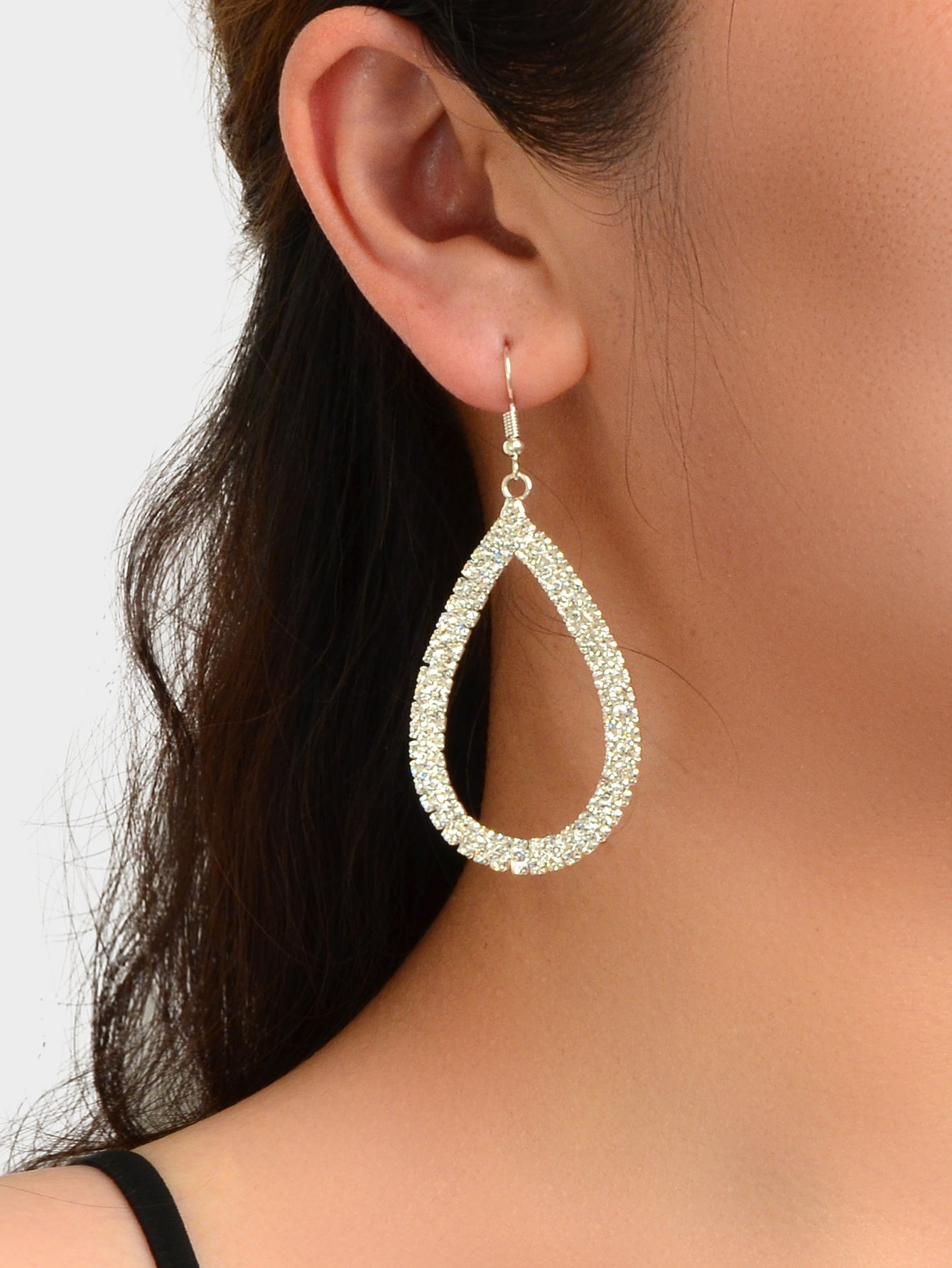 Shinning Full Rhinestone Water Drop Earrings Luxury Wedding Birdal Prom Jewelry Feelontop Jewellery