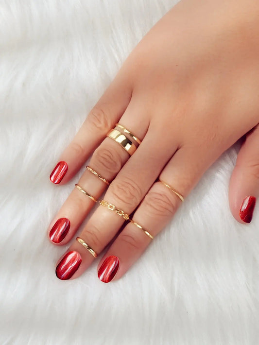 7 pcs Minimalist Gold Silver Stackable Multiple Knuckle Finger Trendy Rings Set Feelontop Jewellery