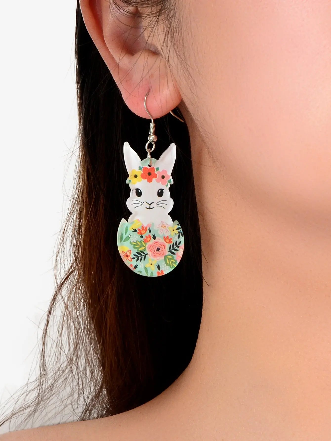 1 Pair Novelty Trendy Easter Bunny Eggs Earrings Bohemian Rabbit Ear Jewellery Feelontop Jewellery