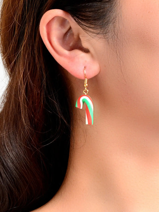 Christmas Candy Cane Earrings Red Green Xmas Dangle Drop Jewellery Novelty Gift Feelontop Jewellery