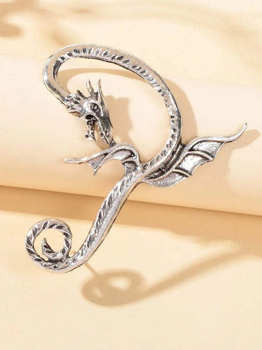 1 pc Punk Antique Gold Silver Flying Dragon Cartilage Ear Cuffs Crawler Earrings Feelontop Jewellery