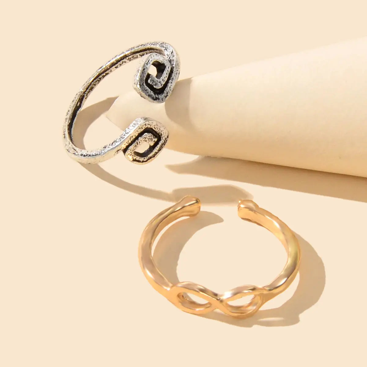 2pcs Boho Chic Foot Jewelry Gold Silver Open Toe Ring Knuckle Midi Tail Ring set Feelontop Jewellery