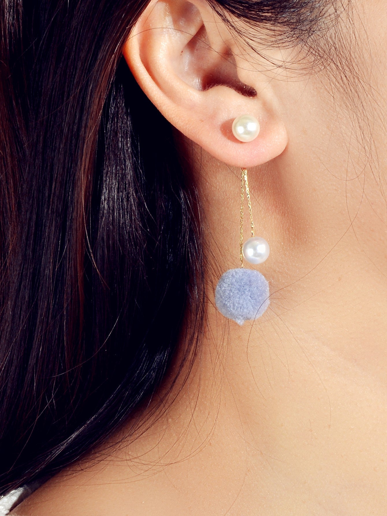 Retro Gold Chain Pearl Decor Ball Dangle Earrings Designer Jewellery Ear Jacket Feelontop Jewellery