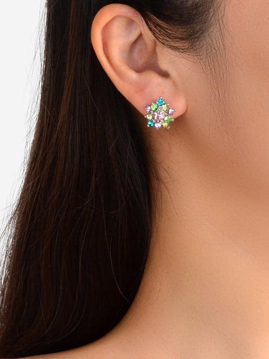 Sparkly Colourful Rhinestone Lightweight Star Ear Studs Bridal Wedding Earrings Feelontop Jewellery