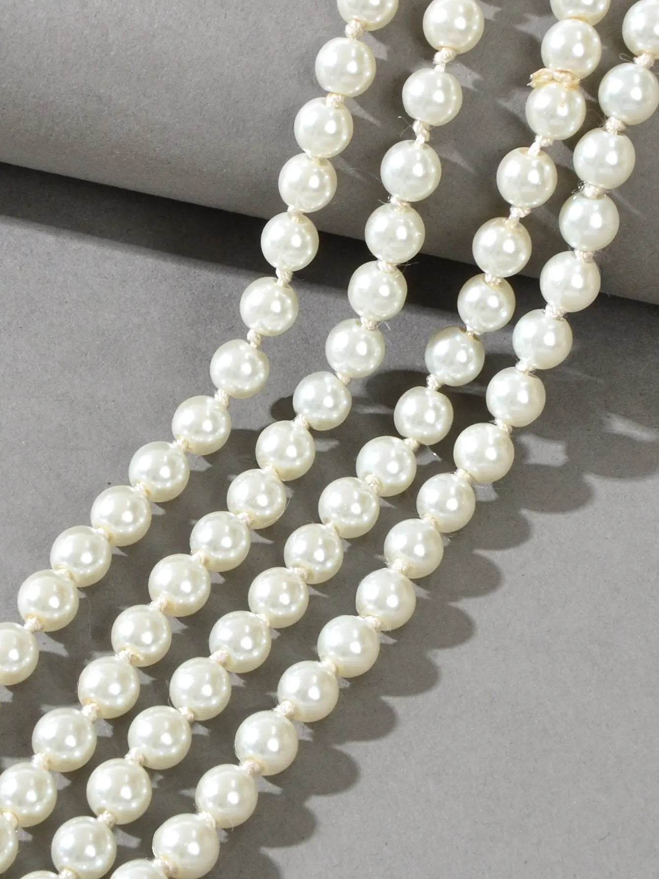 Luxurious Triple Layered White Pearl Statement Necklace Elegant Chunky Necklace Feelontop Jewellery