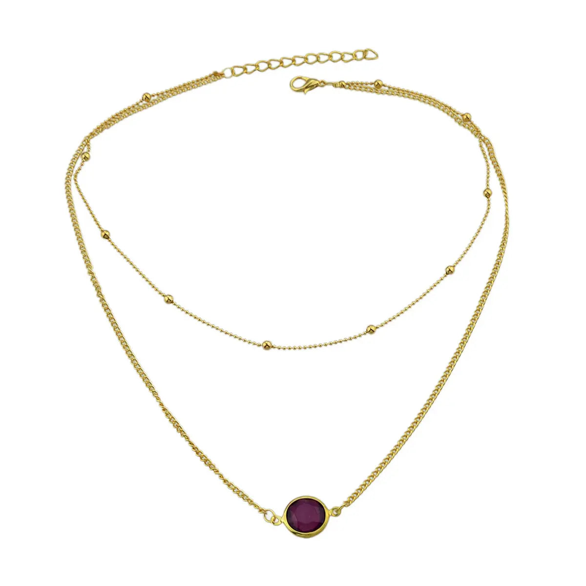 Boho Chic Double layer Gold Chain Round Charm Necklace Fashion Women Accessories Feelontop Jewellery