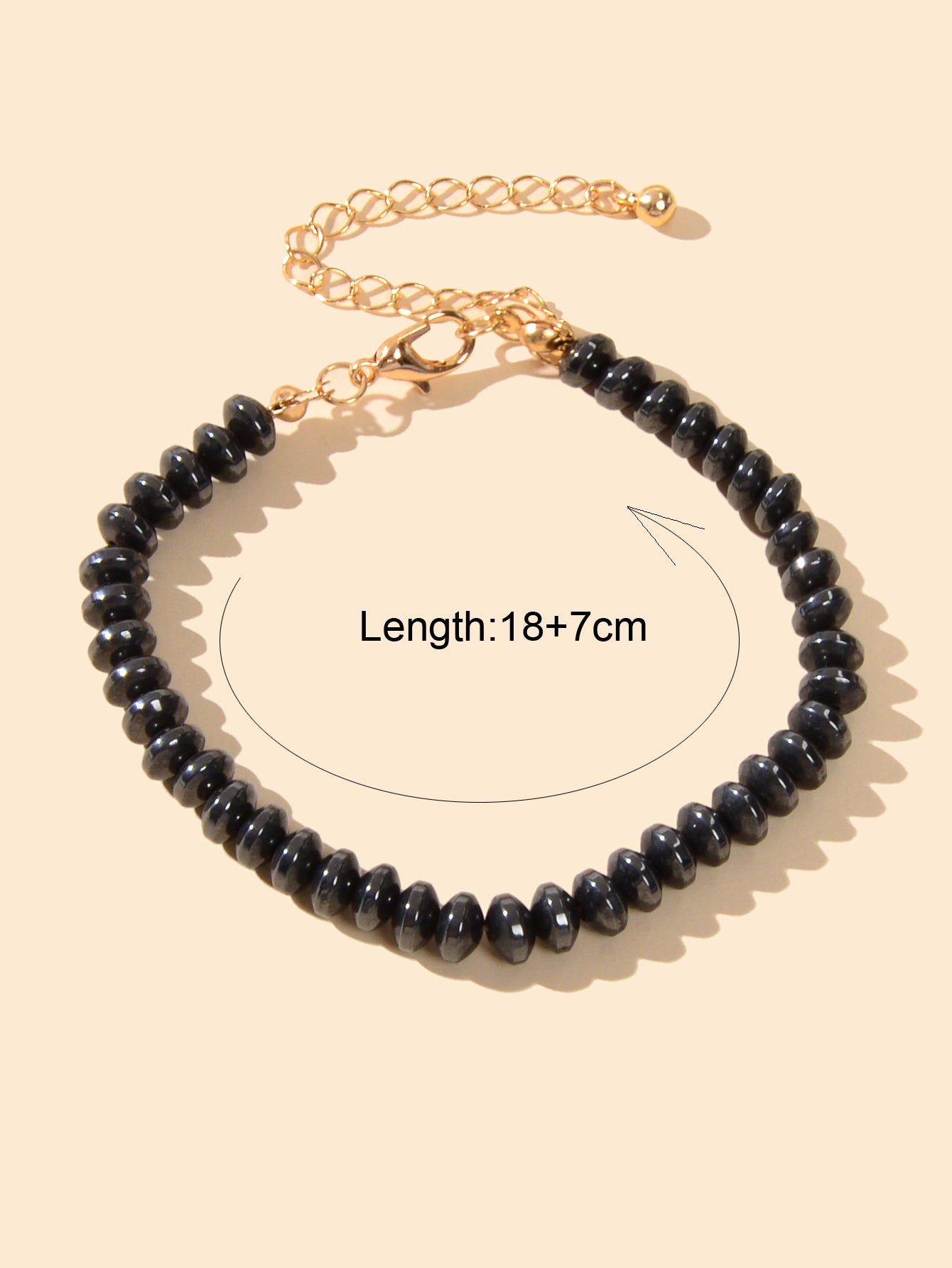 Handmade Boho Black Beaded Stretch Strand Bracelet Bangle Unisex Party Jewellery Feelontop Jewellery