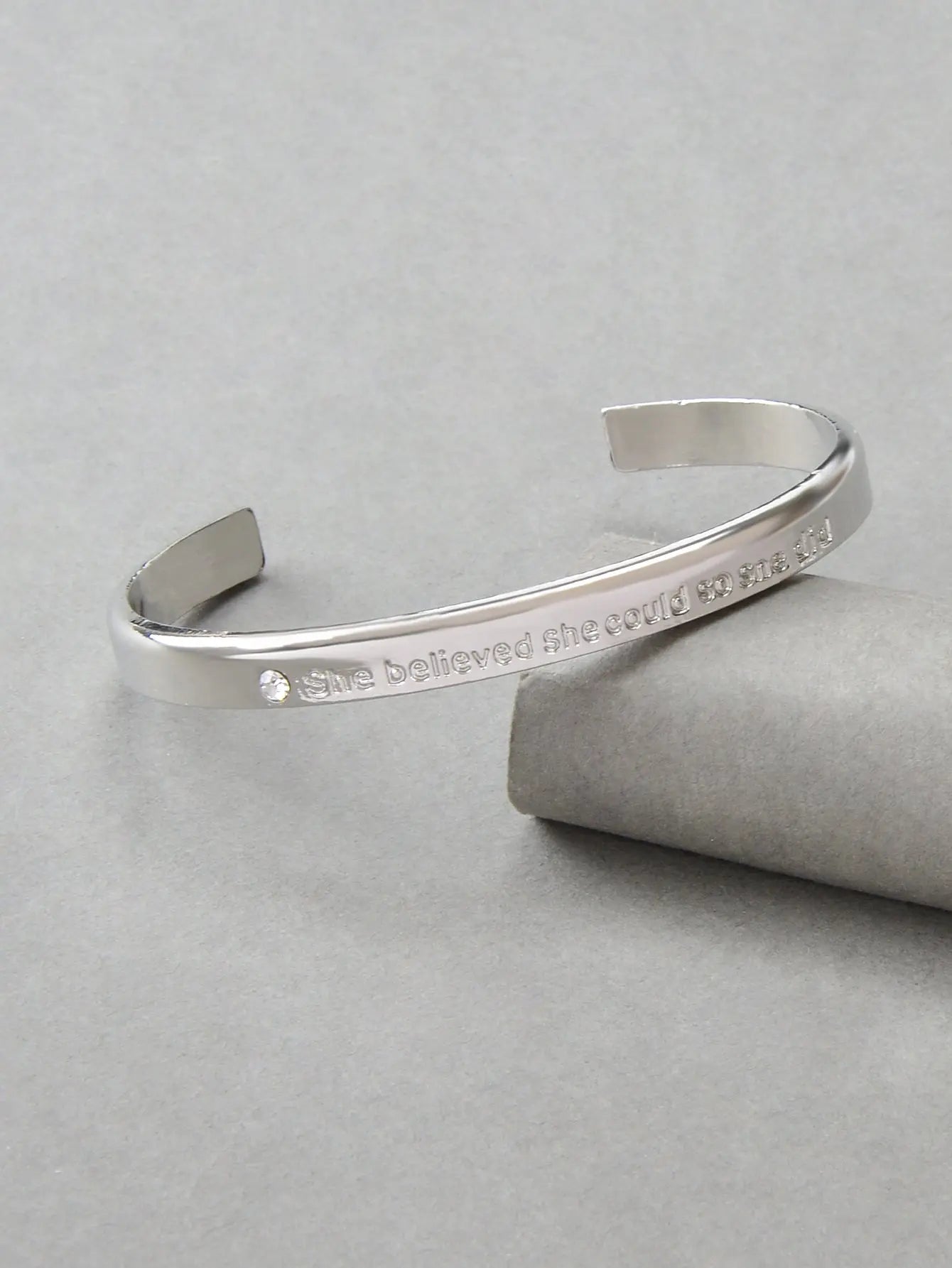 Believed Letter Decoration Gold Silver Plated Open Cuff Bangle Wrist Jewellery Feelontop Jewellery