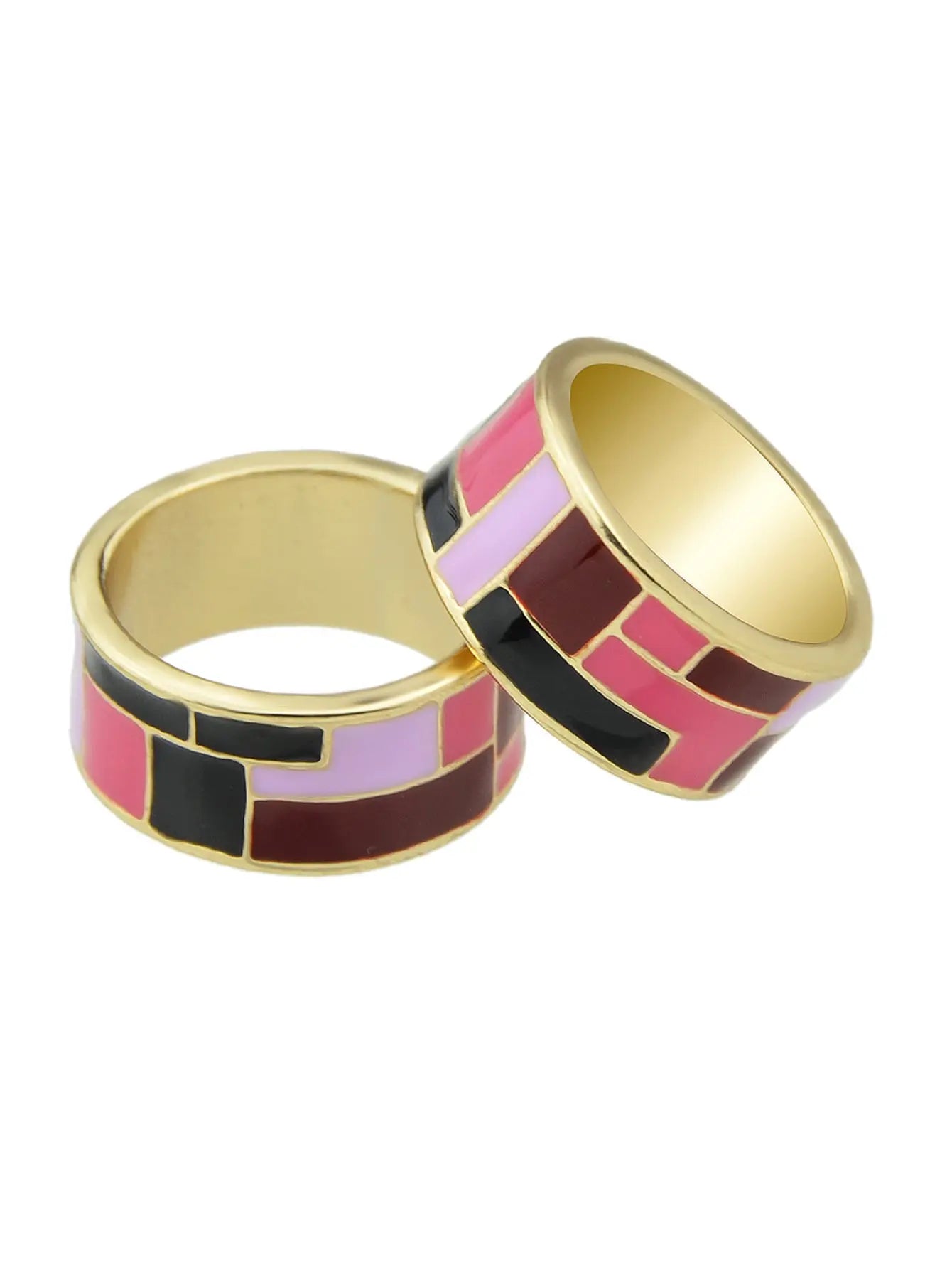 1pc Ethnic Traditional Jewellery Colorful Geometric Pattern Bohemian Finger Ring Feelontop Jewellery