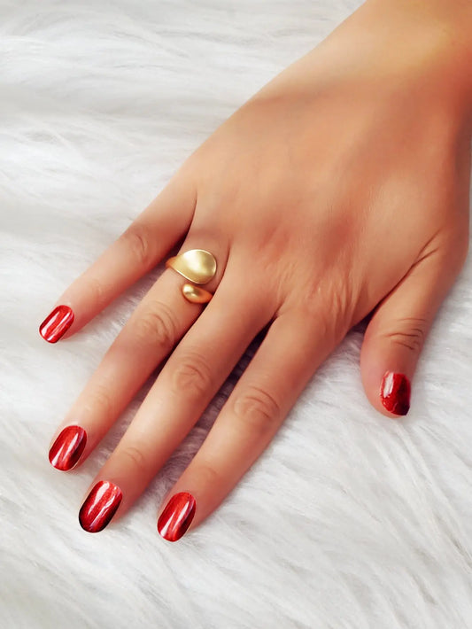 Female Minimalist Jewellery Gold Leaf Design Finger Ring Girl Wedding Party Band Feelontop Jewellery