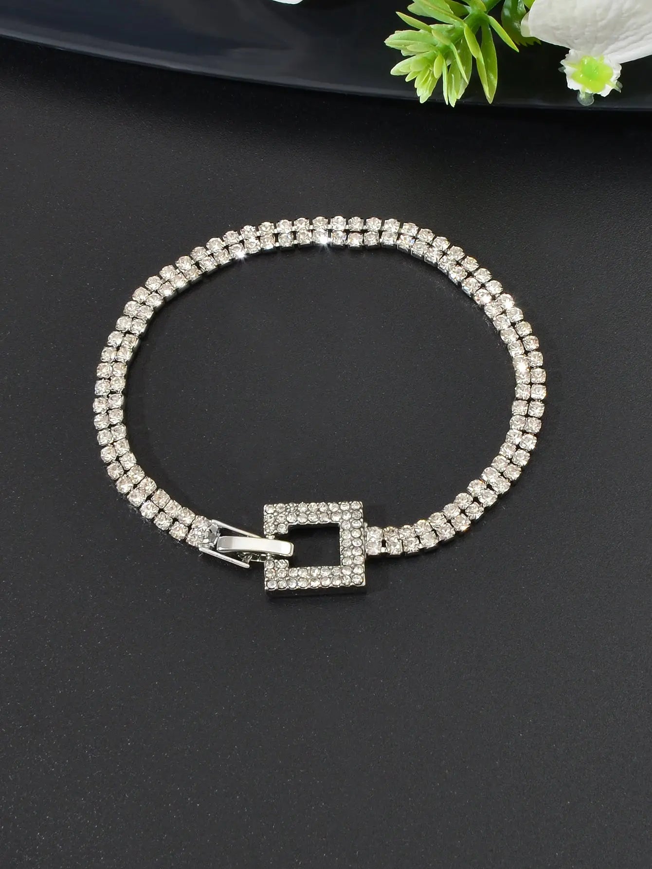 Shimmering Full Rhinestone Clasp Bracelet Elegant Sparkle Jewelry for Your Wrist Feelontop Jewellery
