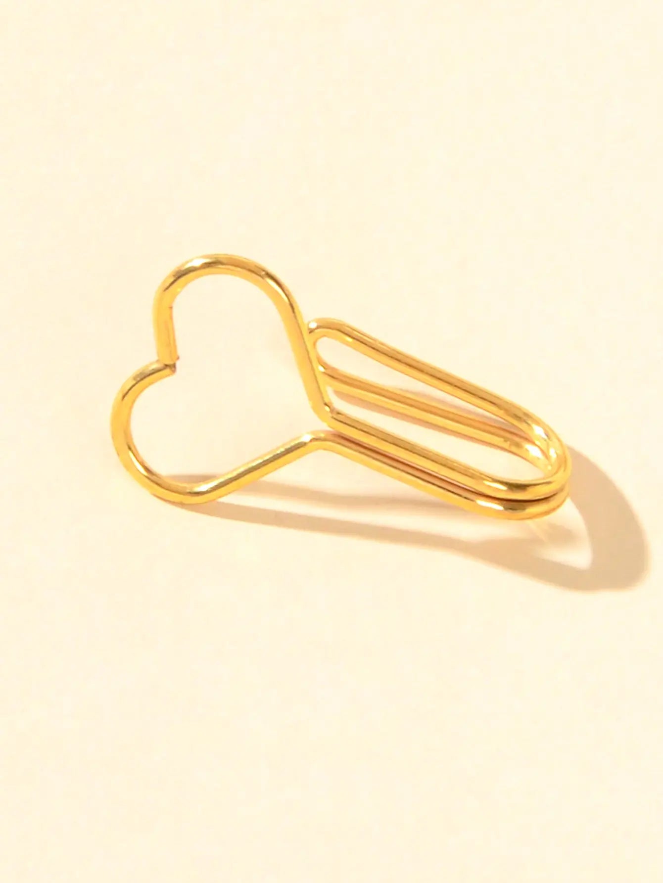 1pc Faux Lip Ear Nose Gold Metal Heart Shape Non Piercing Clip On Nose Hoop Ring Feelontop Jewellery