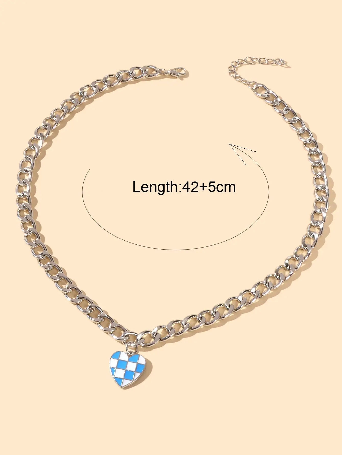 Designer Jewellery Silver Chain Blue Black Enamel Heart Awesome Pendant Necklace Feelontop Jewellery