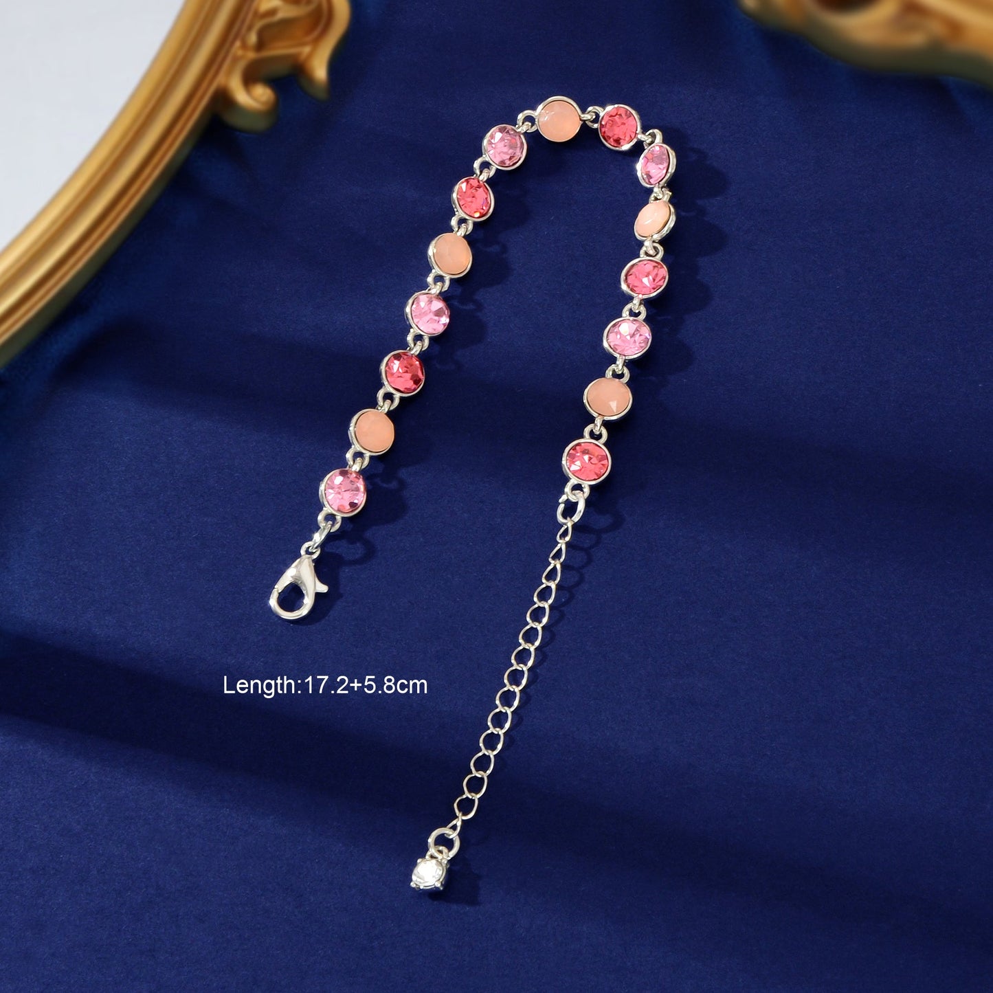 Luxury Blue Transparent Big Cubic Zirconia Bracelet Wedding Engagement Jewellery