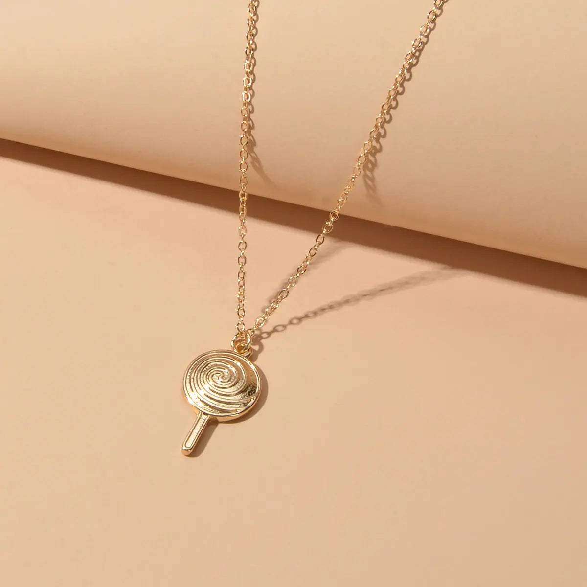 Cute Trendy Jewellery Gold Metal Finish Candy Lollies Lollipop Pendant Necklace Feelontop Jewellery