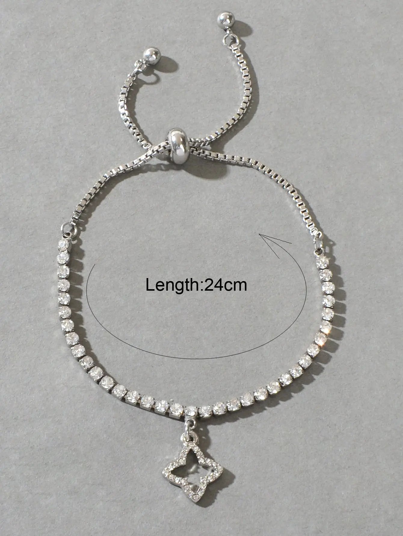 Luxury Full Rhinestone Flower Charm Silver Bracelet Perfect Wedding Gift Jewelry Feelontop Jewellery