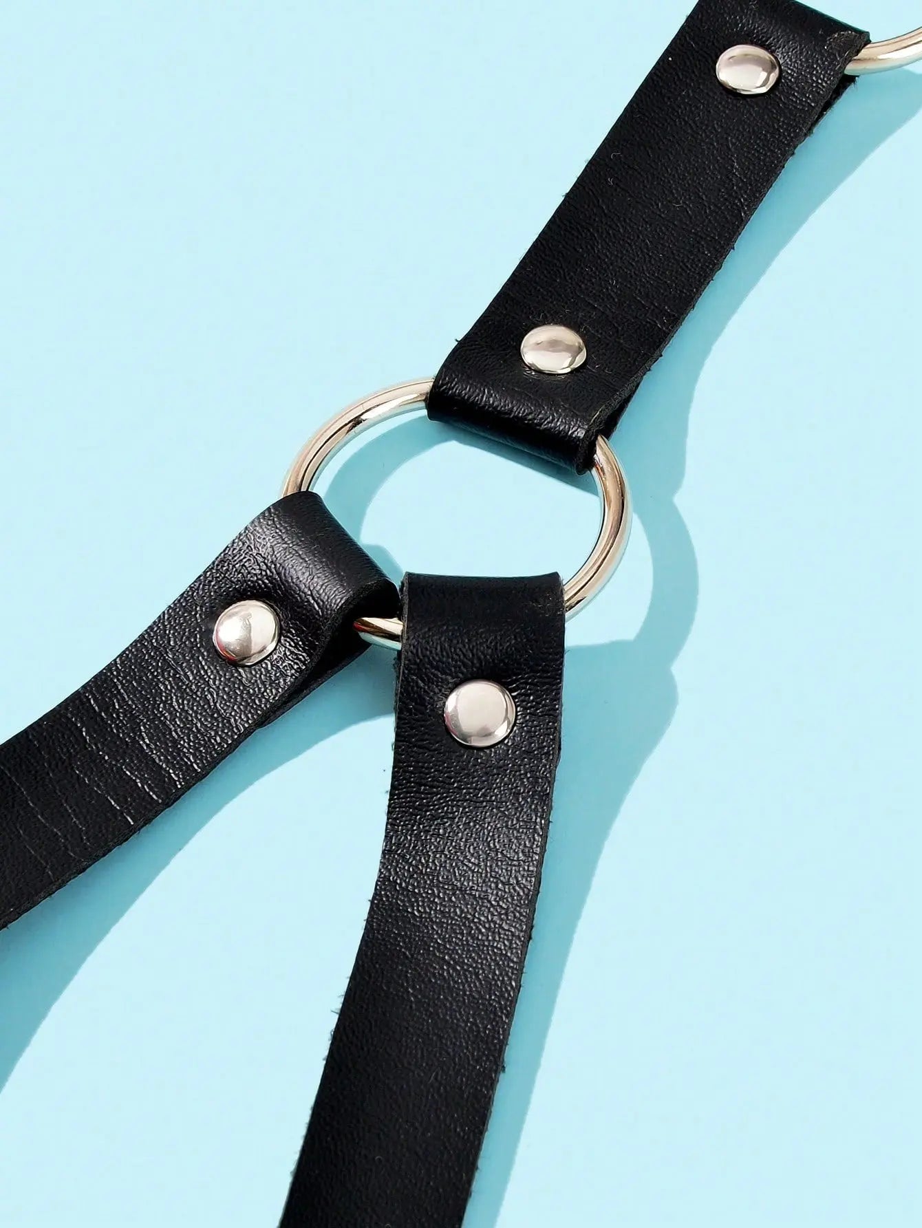 Punk Black PU Leather Body Belly Harness Waist Chain Rave Adjustable Nightclub Body Jewelry Feelontop Jewellery