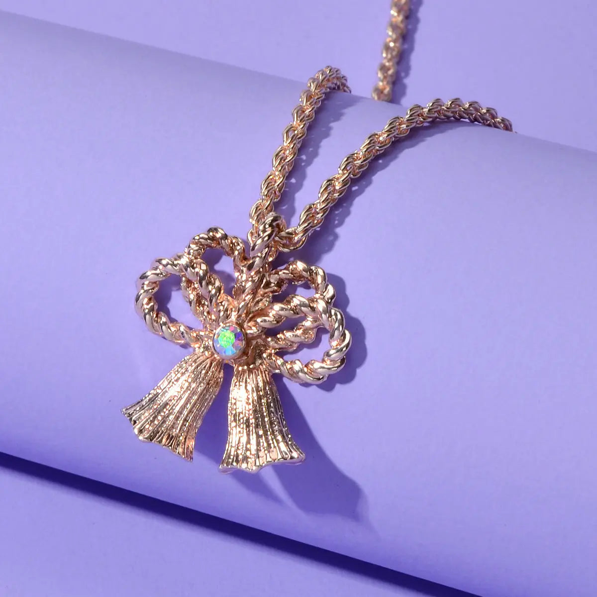 Festival Jewellery Gold Silver Chain Bow Bells Charm Necklace Women Accessories Feelontop Jewellery